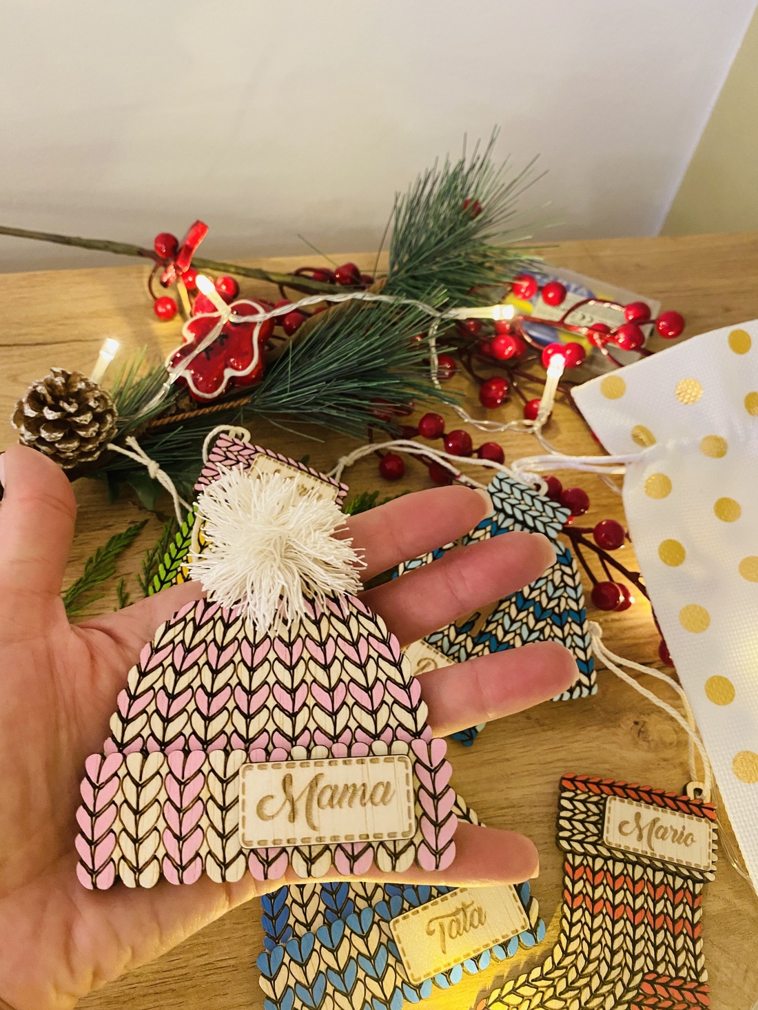 Decorațiuni personalizate pentru Crăciun  - crăciun - decorațiuni de crăciun de casă - pom de crăciun  - Artynos.ro