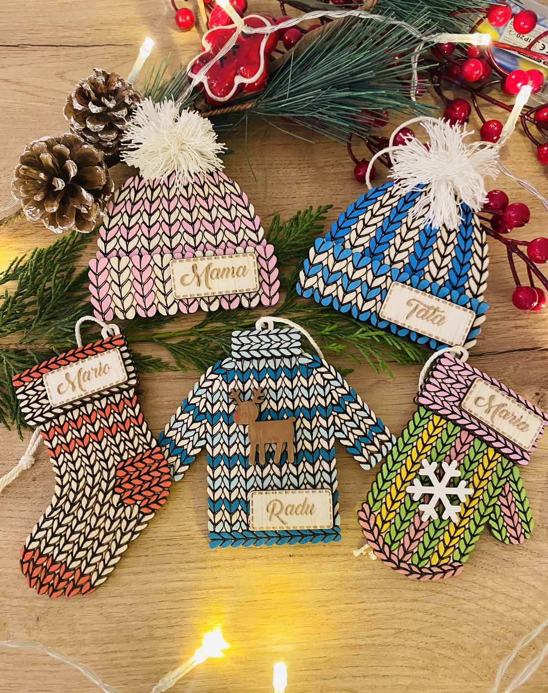 Decorațiuni personalizate pentru Crăciun  - crăciun - decorațiuni de crăciun de casă - pom de crăciun  - Artynos.ro