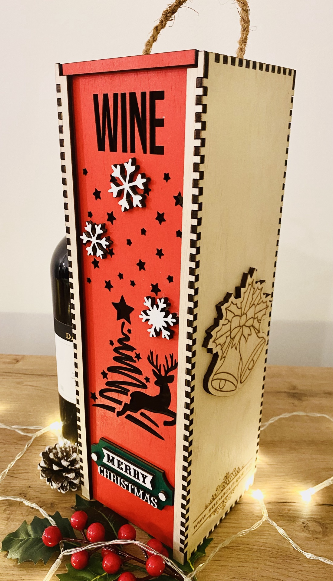 Cutie pentru sticlă de vin  - crăciun - cadouri de moș crăciun - cadouri de moș crăciun - Artynos.ro