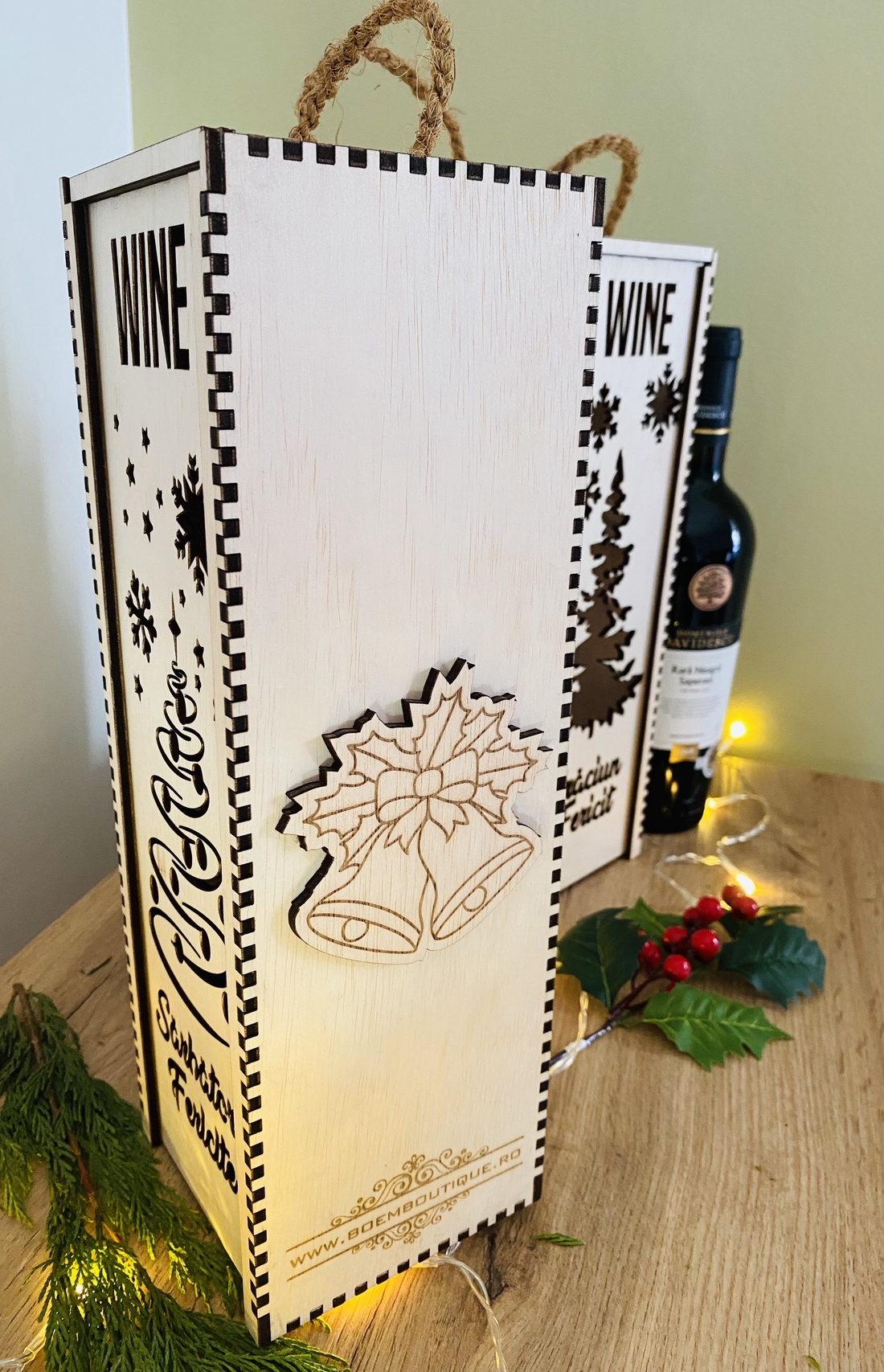 Cutie pentru sticlă de vin  - crăciun - cadouri de moș crăciun - cadouri de moș crăciun - Artynos.ro