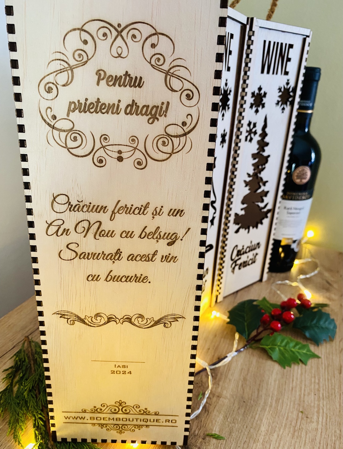 Cutie pentru sticlă de vin  - crăciun - cadouri de moș crăciun - cadouri de moș crăciun - Artynos.ro