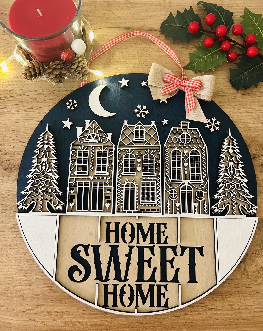 Decor perete/ușă - crăciun - decorațiuni de crăciun de casă - decorațiuni pentru ușă de crăciun - Artynos.ro