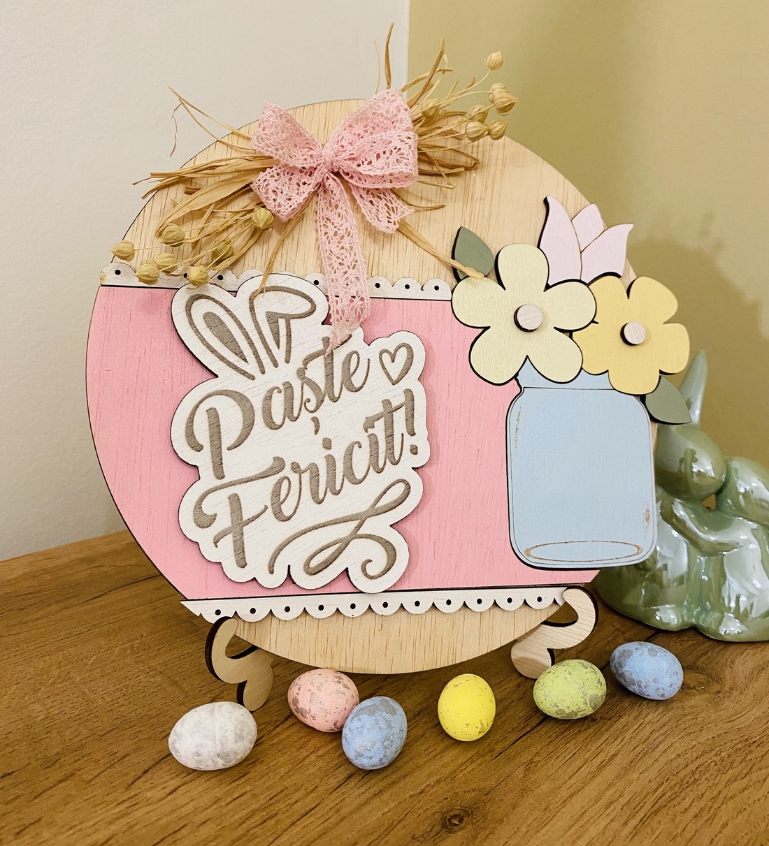 Plăcută cu mesaj pentru primavara - casă & stil de viață - decorațiuni de casă - decorațiuni de masă și rafturi - decorațiuni de masă - Artynos.ro