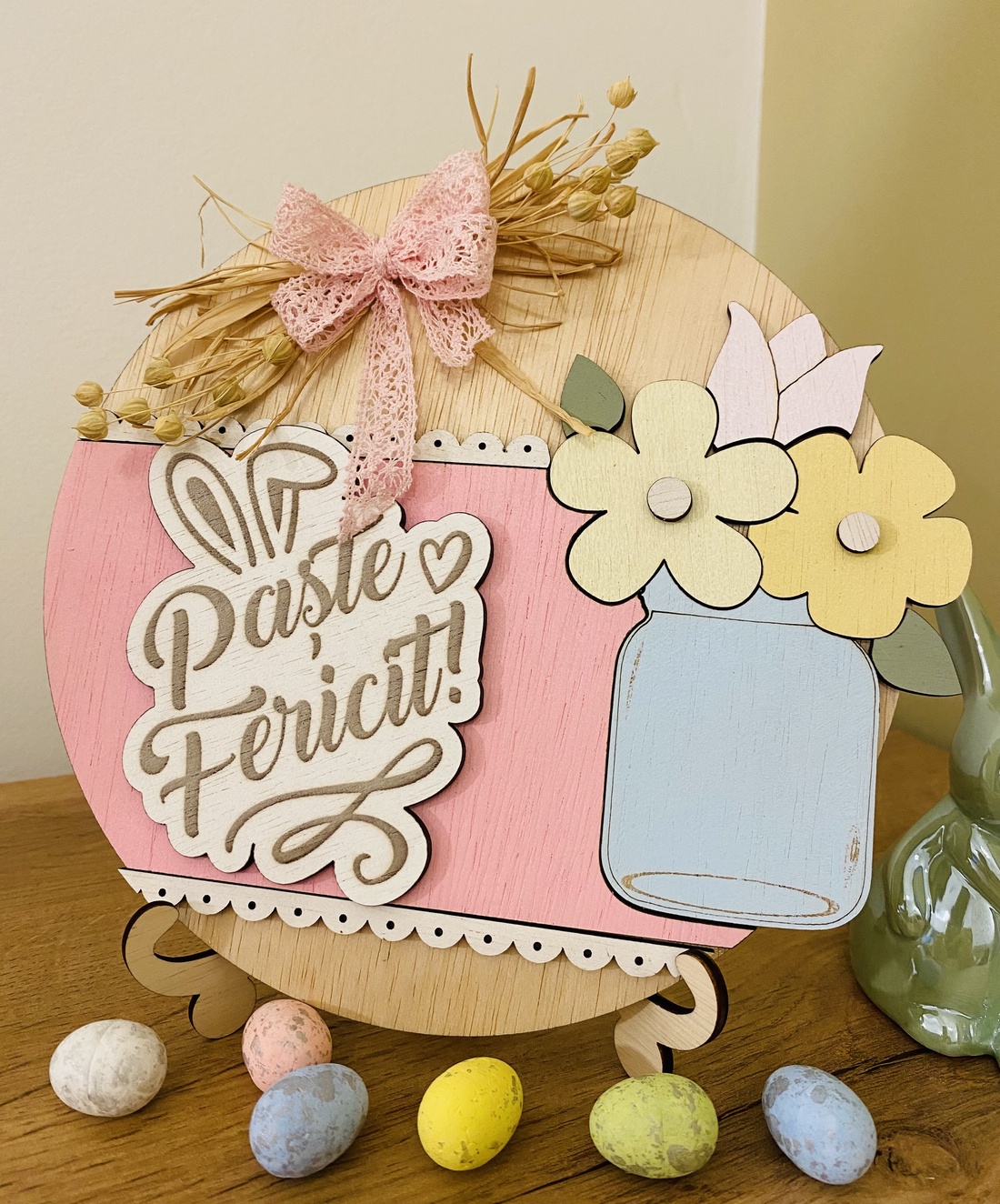 Plăcută cu mesaj pentru primavara - casă & stil de viață - decorațiuni de casă - decorațiuni de masă și rafturi - decorațiuni de masă - Artynos.ro