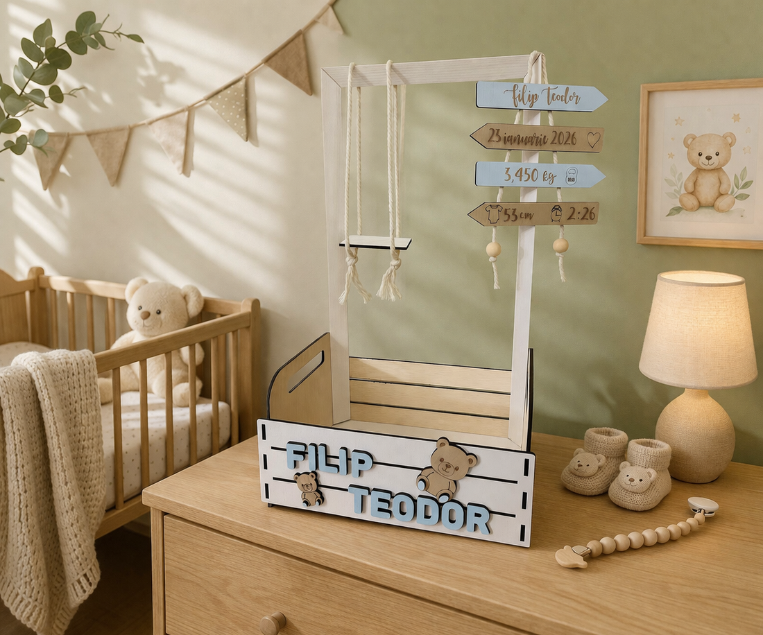 Coș personalizat pentru bebeluși  - casă & stil de viață - echipament pentru camera copiilor - decorațiuni de cameră - Artynos.ro