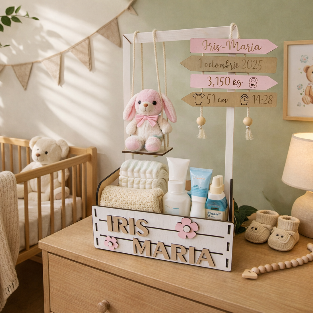 Coș personalizat pentru bebeluși  - casă & stil de viață - echipament pentru camera copiilor - decorațiuni de cameră - Artynos.ro
