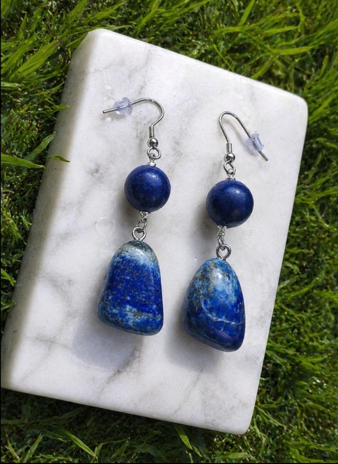 Cercei lapis lazuli - bijuterii - cercei - cercei din pietre semiprețioase - Artynos.ro
