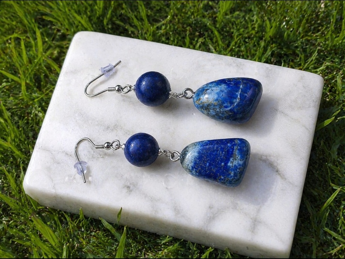 Cercei lapis lazuli - bijuterii - cercei - cercei din pietre semiprețioase - Artynos.ro