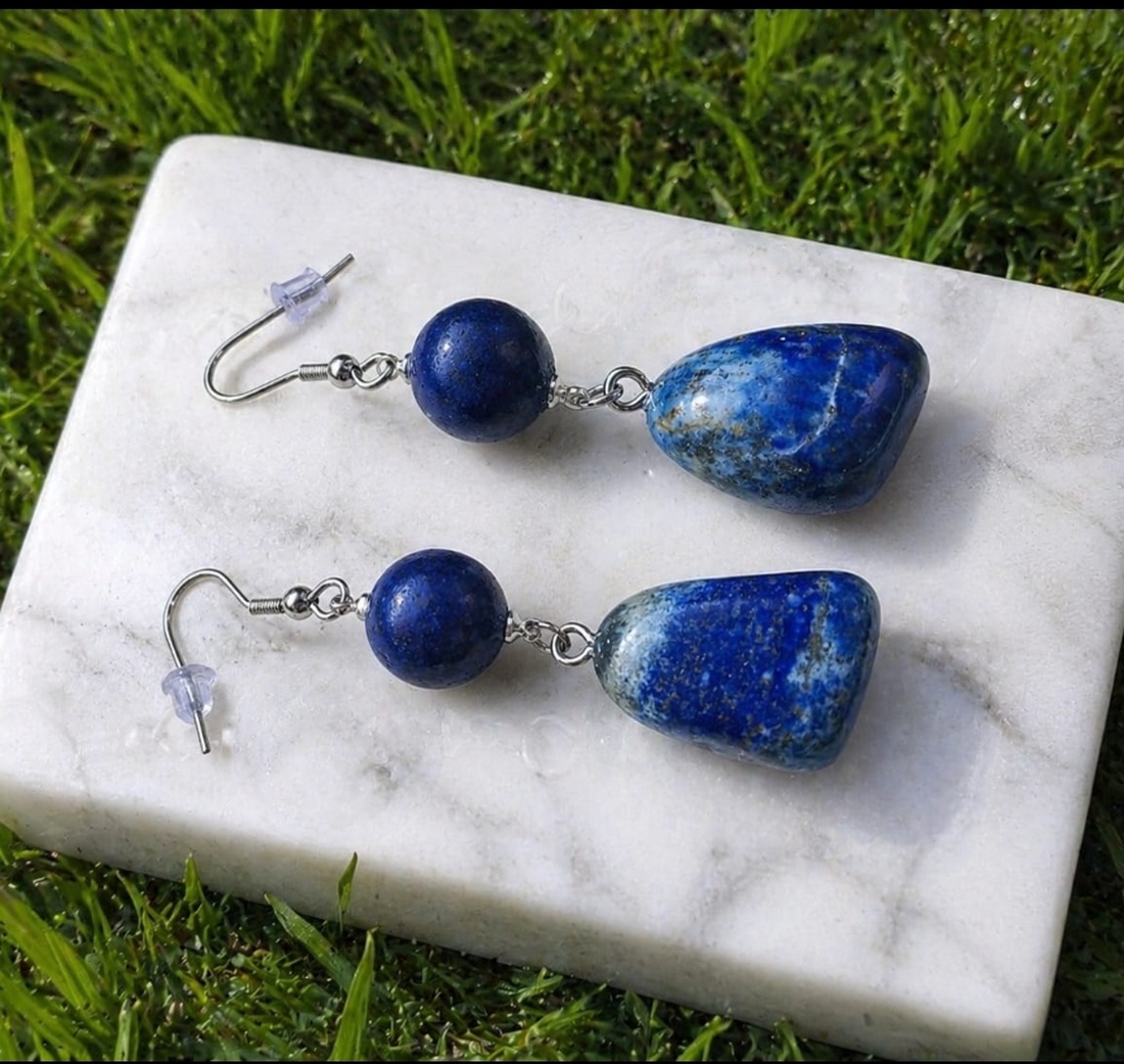 Cercei lapis lazuli - bijuterii - cercei - cercei din pietre semiprețioase - Artynos.ro