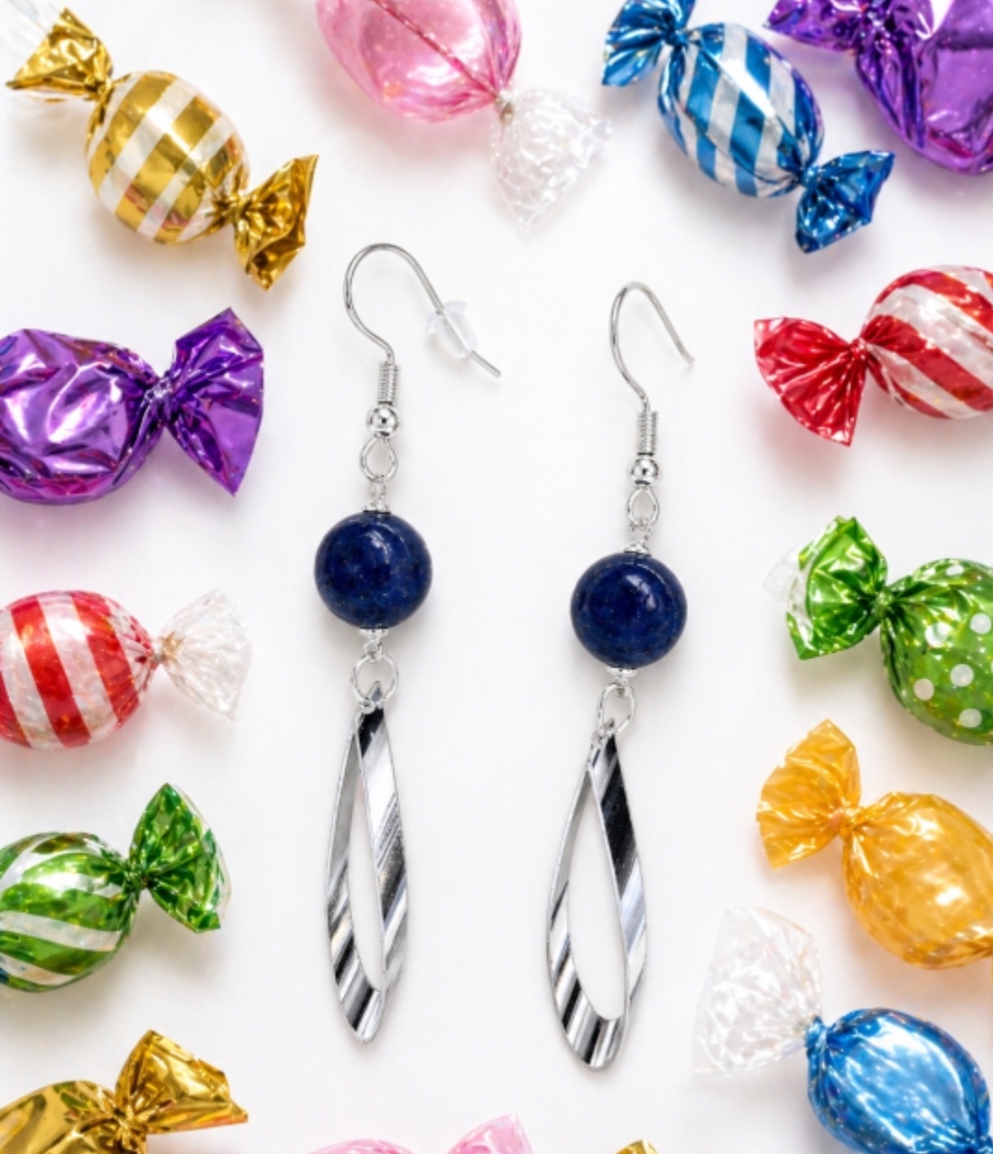 Cercei lapis lazuli - bijuterii - cercei - cercei din pietre semiprețioase - Artynos.ro