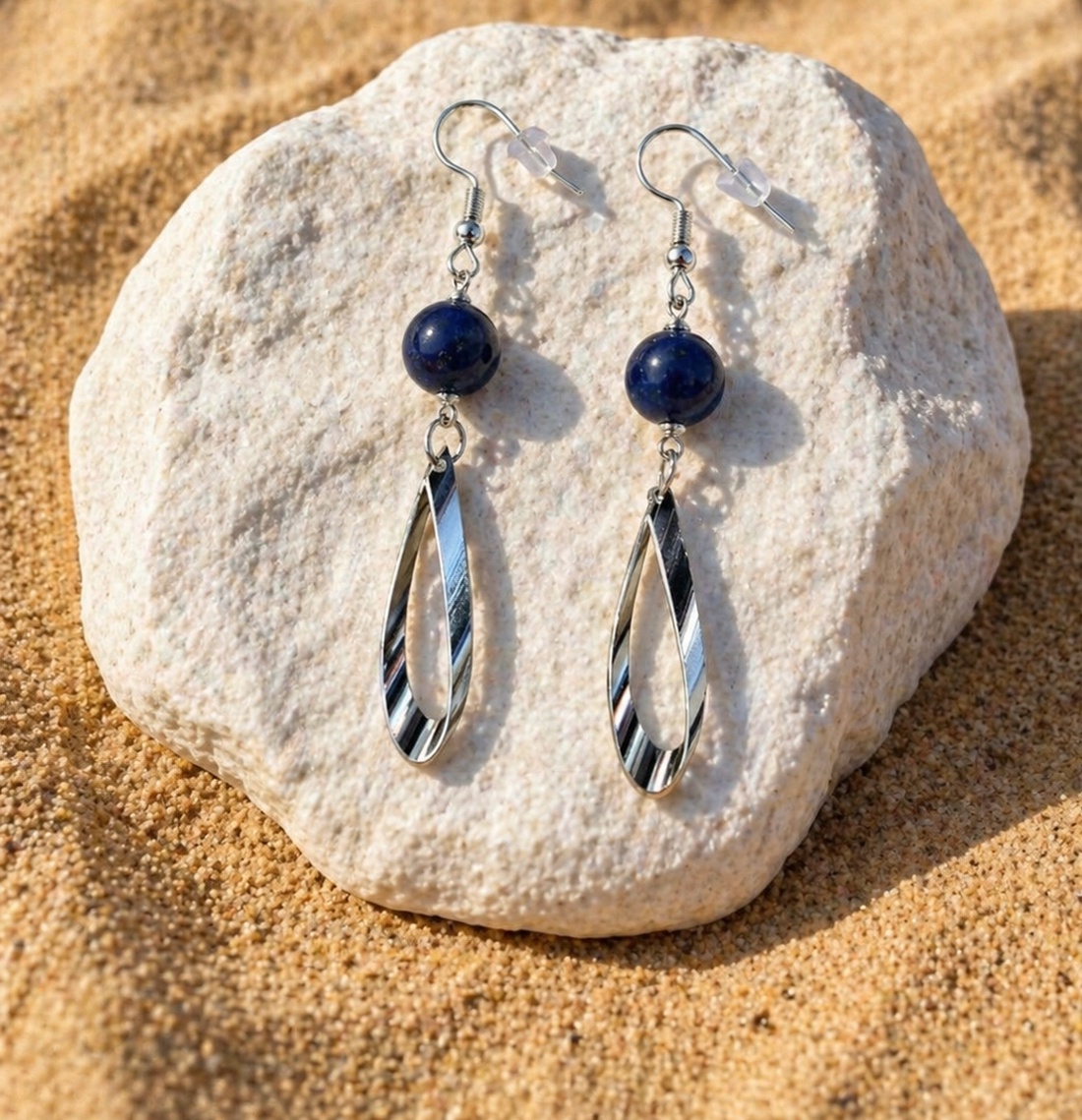 Cercei lapis lazuli - bijuterii - cercei - cercei din pietre semiprețioase - Artynos.ro