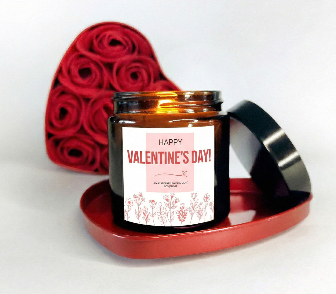Lumânare parfumată de Ziua Îndrăgostiților 120g Lumânare din ceară de soia pentru Ziua Îndrăgostiților Cadou de Ziua Înd - casă & stil de viață - lumânări, parfumuri, arome - ceară parfumată - Artynos.ro