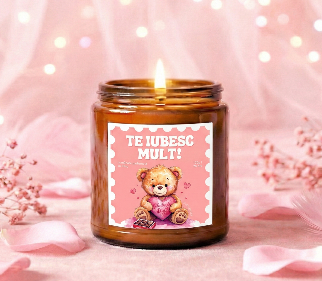 Te Iubesc Mult! Candle 120g, Lumânare din ceară de soia pentru Ziua Îndrăgostiților - casă & stil de viață - lumânări, parfumuri, arome - ceară parfumată - Artynos.ro