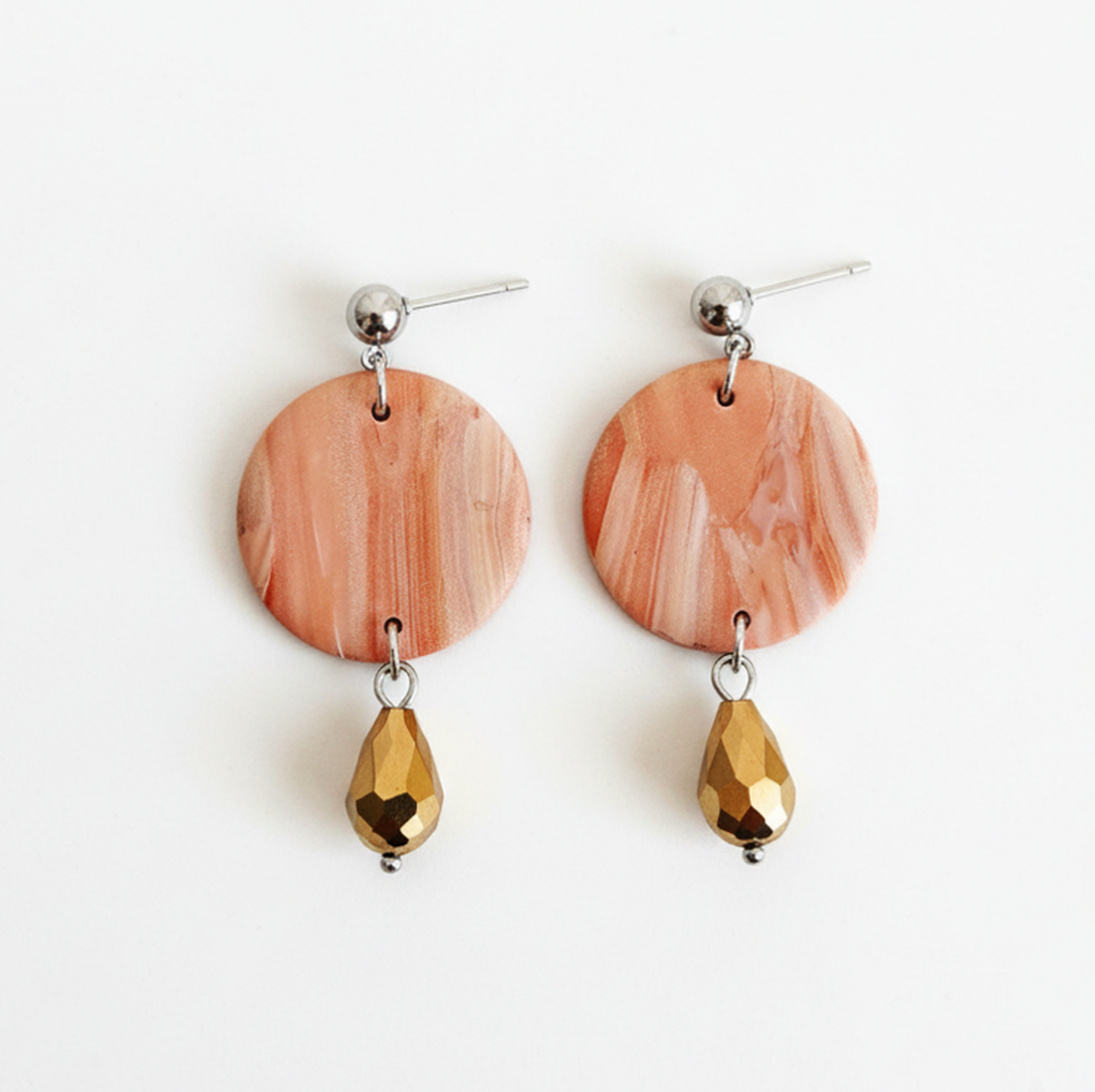 Cercei moderni toamna Cercei ruginii agatatori, cercei atarnatori supradimensionati cercei geometrici bijuterie moderna - bijuterii - cercei - cercei hoops - Artynos.ro