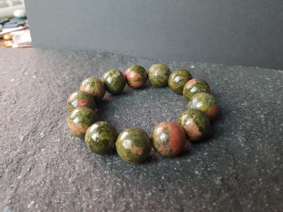 Bratara ajustabila bratara groasa bratara pietre semipretioase unakit negre bratara cadou prietena colega iubita - bijuterii - brățări - brățări din pietre semiprețioase - Artynos.ro