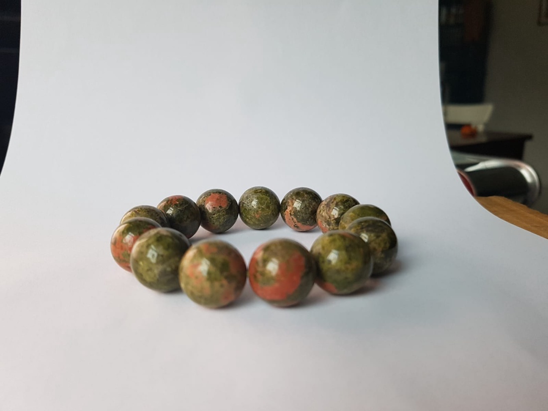 Bratara ajustabila bratara groasa bratara pietre semipretioase unakit negre bratara cadou prietena colega iubita - bijuterii - brățări - brățări din pietre semiprețioase - Artynos.ro