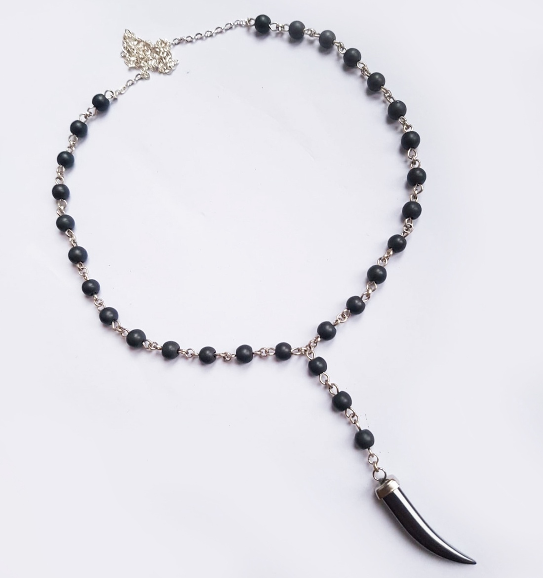 Colier lung artizanal Colier din margele semipretioase verzi Pandantiv frunza cupru colier aventurin verde colier rozar - bijuterii - coliere - coliere din pietre semiprețioase - Artynos.ro