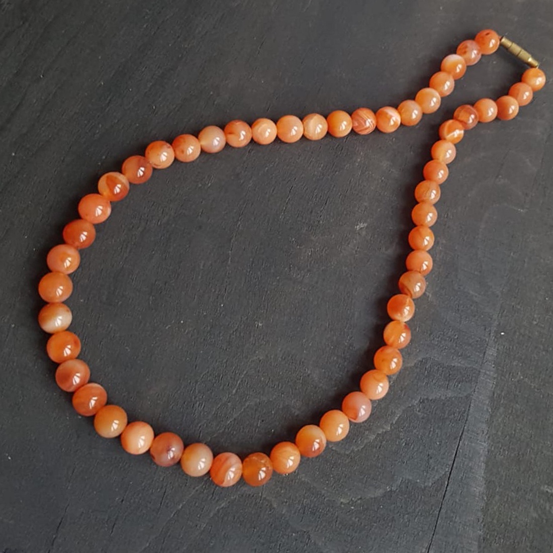 Colier din margele de carneol - bijuterii - coliere - coliere din pietre semiprețioase - Artynos.ro