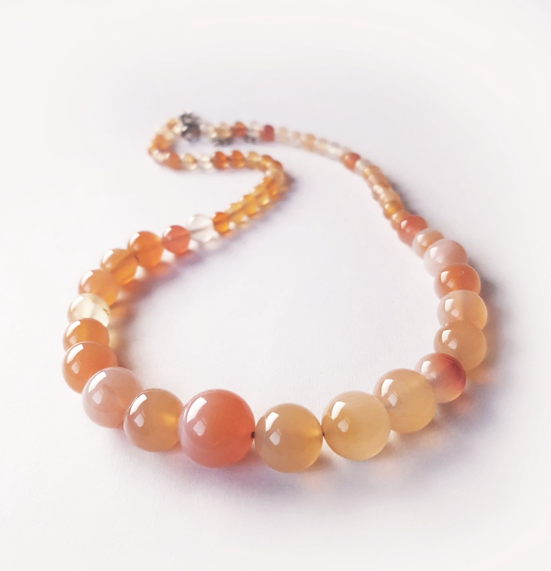 Colier handmade din pietre semipretioase, colier din carneol, bijuterie carnelian, cadou zodie berbec leu sagetator - bijuterii - coliere - coliere din pietre semiprețioase - Artynos.ro