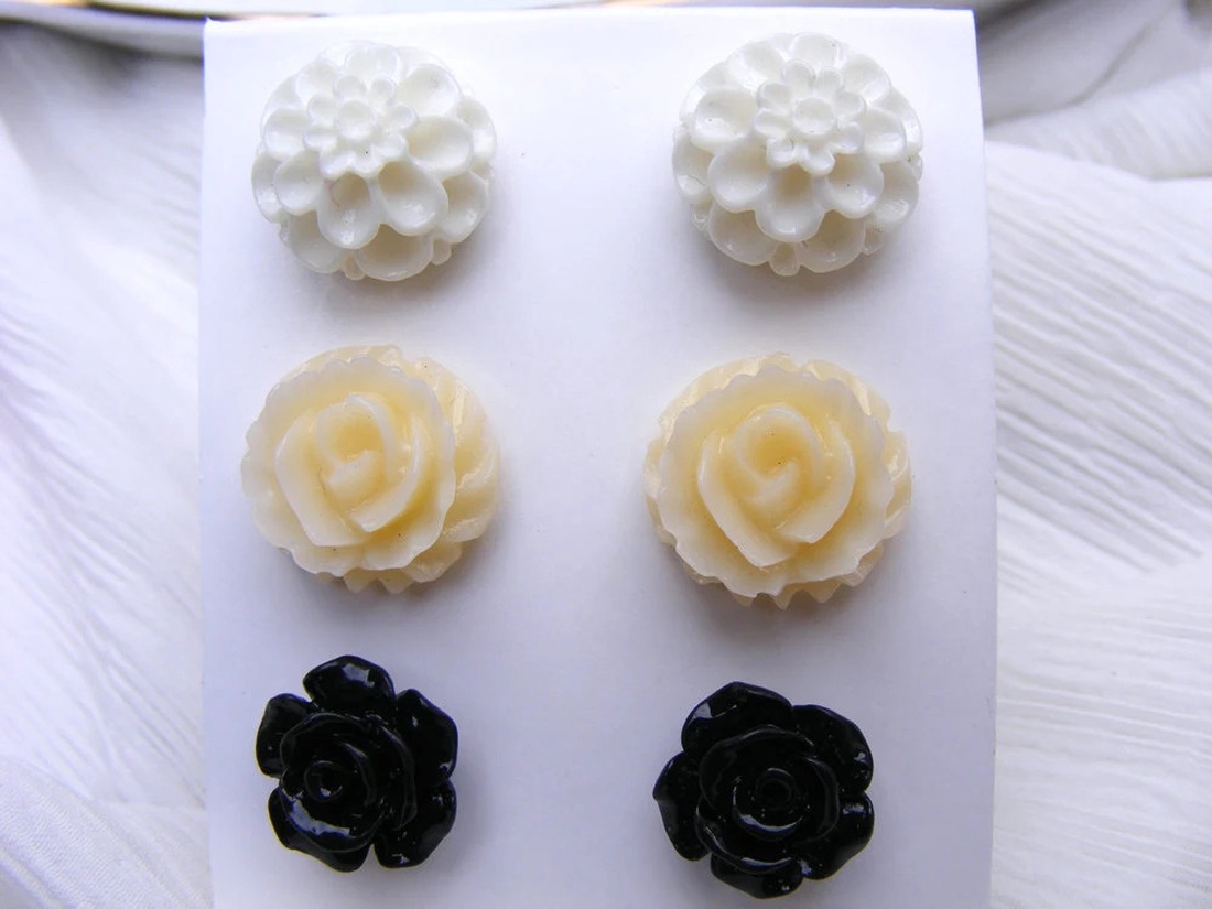 Set Cercei pentru lobul urechii fimo cercei surub rotunzi cercei cu tija cercei aurii verzi cercei minimali cadou femeie - bijuterii - seturi de bijuterii - Artynos.ro