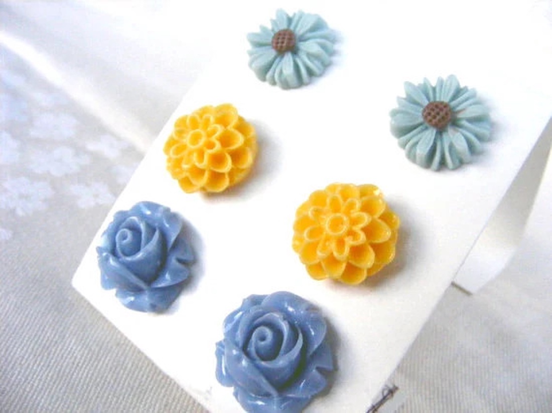 Set Cercei pentru lobul urechii fimo cercei surub rotunzi cercei cu tija cercei aurii verzi cercei minimali cadou femeie - bijuterii - seturi de bijuterii - Artynos.ro