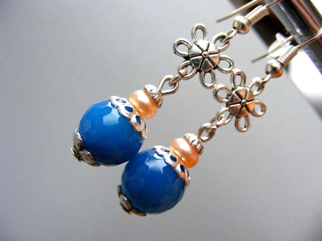 Cercei eleganti cercei cu agate cercei atarnatori semipretioase cercei ocazie cercei moderni cadou martie martisor - bijuterii - cercei - cercei din pietre semiprețioase - Artynos.ro