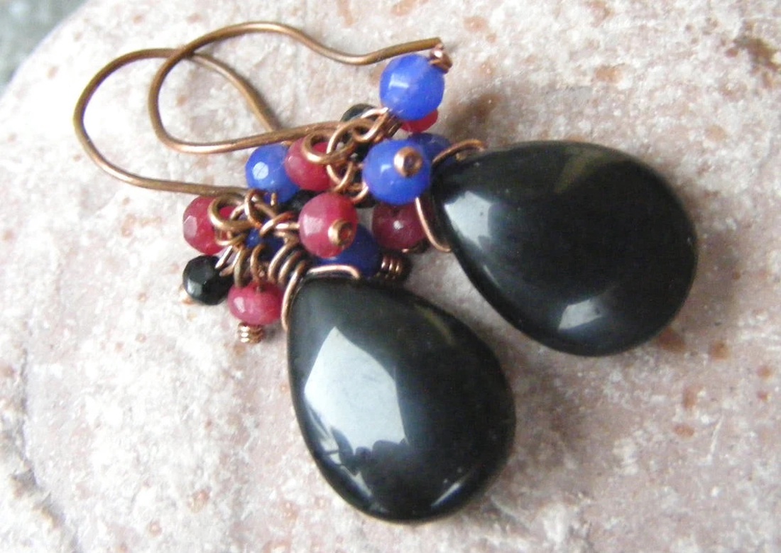 Cercei eleganti cercei cu onix negru cercei atarnatori semipretioase cercei ocazie cercei moderni cadou martie martisor - bijuterii - cercei - cercei din pietre semiprețioase - Artynos.ro