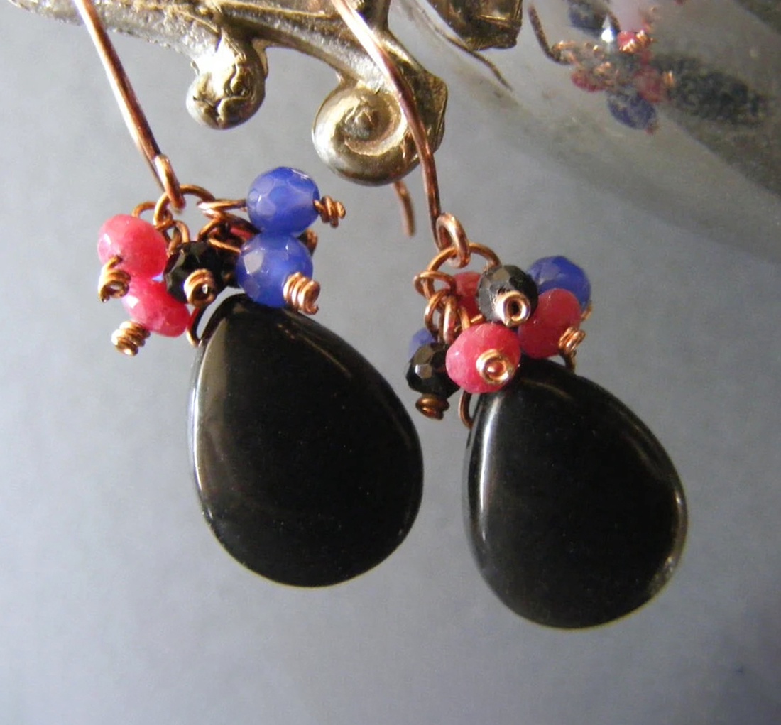 Cercei eleganti cercei cu onix negru cercei atarnatori semipretioase cercei ocazie cercei moderni cadou martie martisor - bijuterii - cercei - cercei din pietre semiprețioase - Artynos.ro