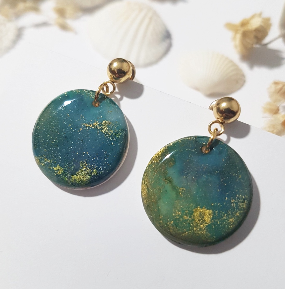 Cercei moderni fimo Cercei statement cercei hoops cercei verzi cercei atarnatori geometrici bijuterie moderna cadou - bijuterii - cercei - cercei hoops - Artynos.ro