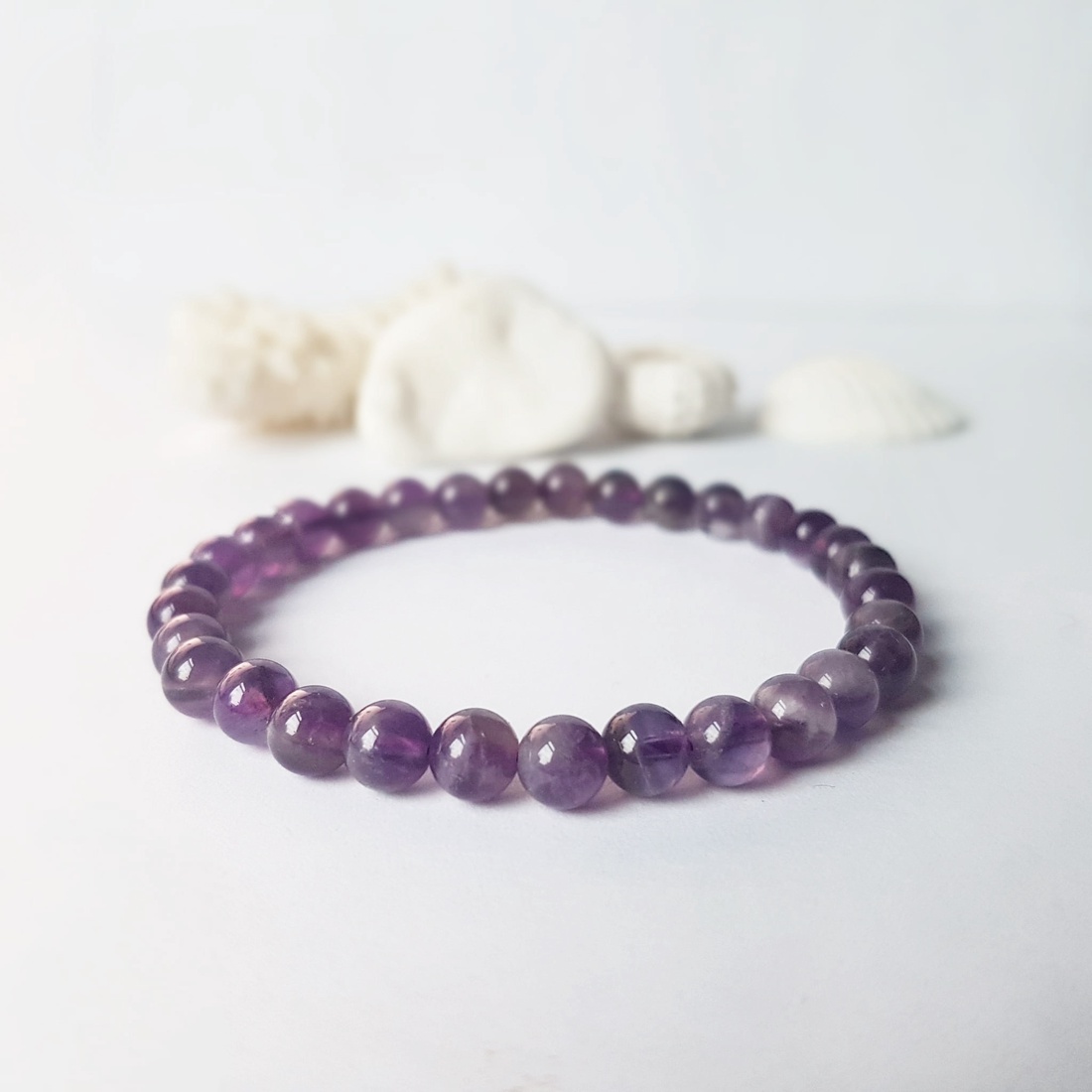 Bratara din pietre semipretioase bratara ametiste - bijuterii - brățări - brățări din mărgele - Artynos.ro