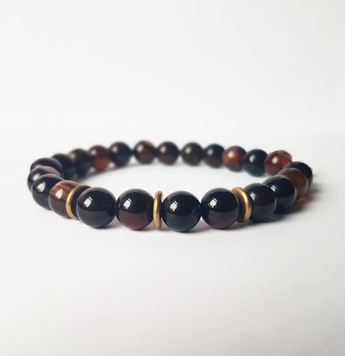 Bratara din pietre semipretioase bratara agata neagra bratara pietre naturale - bijuterii - brățări - brățări din pietre semiprețioase - Artynos.ro