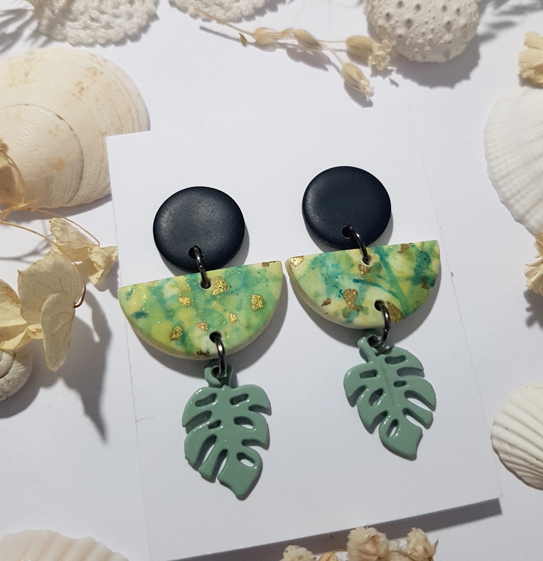 Cercei moderni fimo Cercei statement cercei hoops cercei verzi cercei atarnatori geometrici bijuterie moderna cadou - bijuterii - cercei - cercei hoops - Artynos.ro