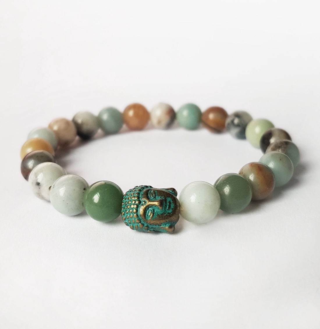 Bratara din pietre semipretioase bratara amazonit chakra bratara Buddha cadou barbati zodia fecioara gemeni varsator  - bijuterii - brățări - brățări din pietre semiprețioase - Artynos.ro