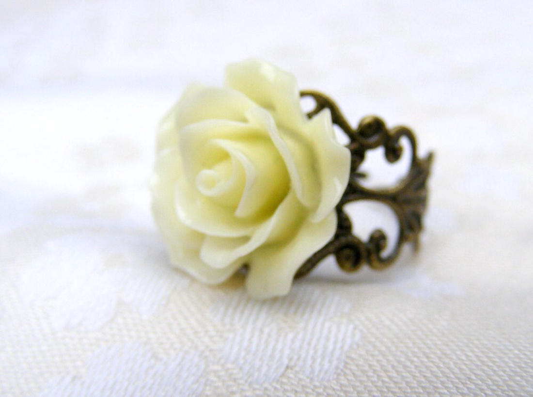 Inel reglabil filigran inel statement ajustabil trandafir inel vintage floare cadou pentru fiica bijuterie unic martie - bijuterii - inele - inele statement - Artynos.ro