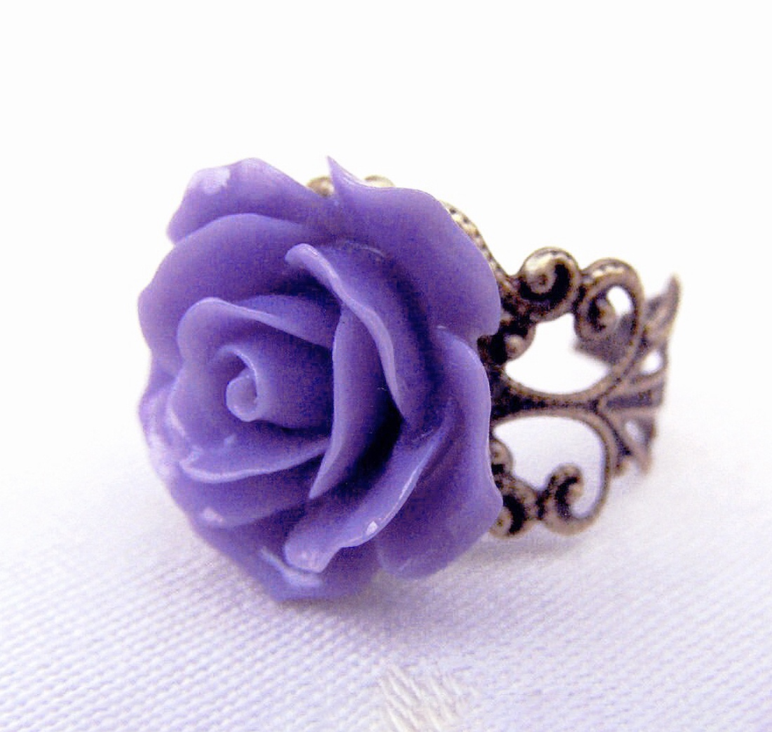 Inel reglabil filigran inel statement ajustabil trandafir inel vintage floare cadou pentru fiica bijuterie unic martie - bijuterii - inele - inele statement - Artynos.ro