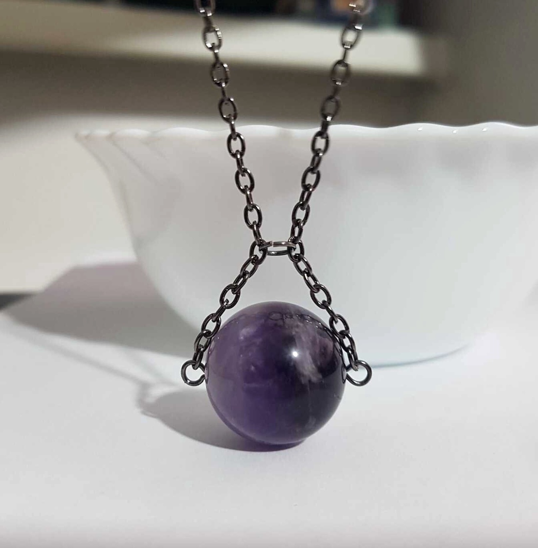 Pandantiv din ametist - bijuterii - coliere - coliere din pietre semiprețioase - Artynos.ro
