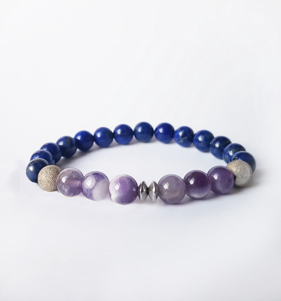 Bratara din pietre semipretioase bratara lapis lazuli si ametist bratara pietre naturale - bijuterii - brățări - brățări din pietre semiprețioase - Artynos.ro