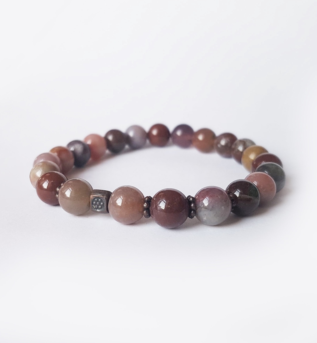 Bratara din pietre semipretioase bratara agate indiene bratara pietre naturale - bijuterii - brățări - brățări din pietre semiprețioase - Artynos.ro