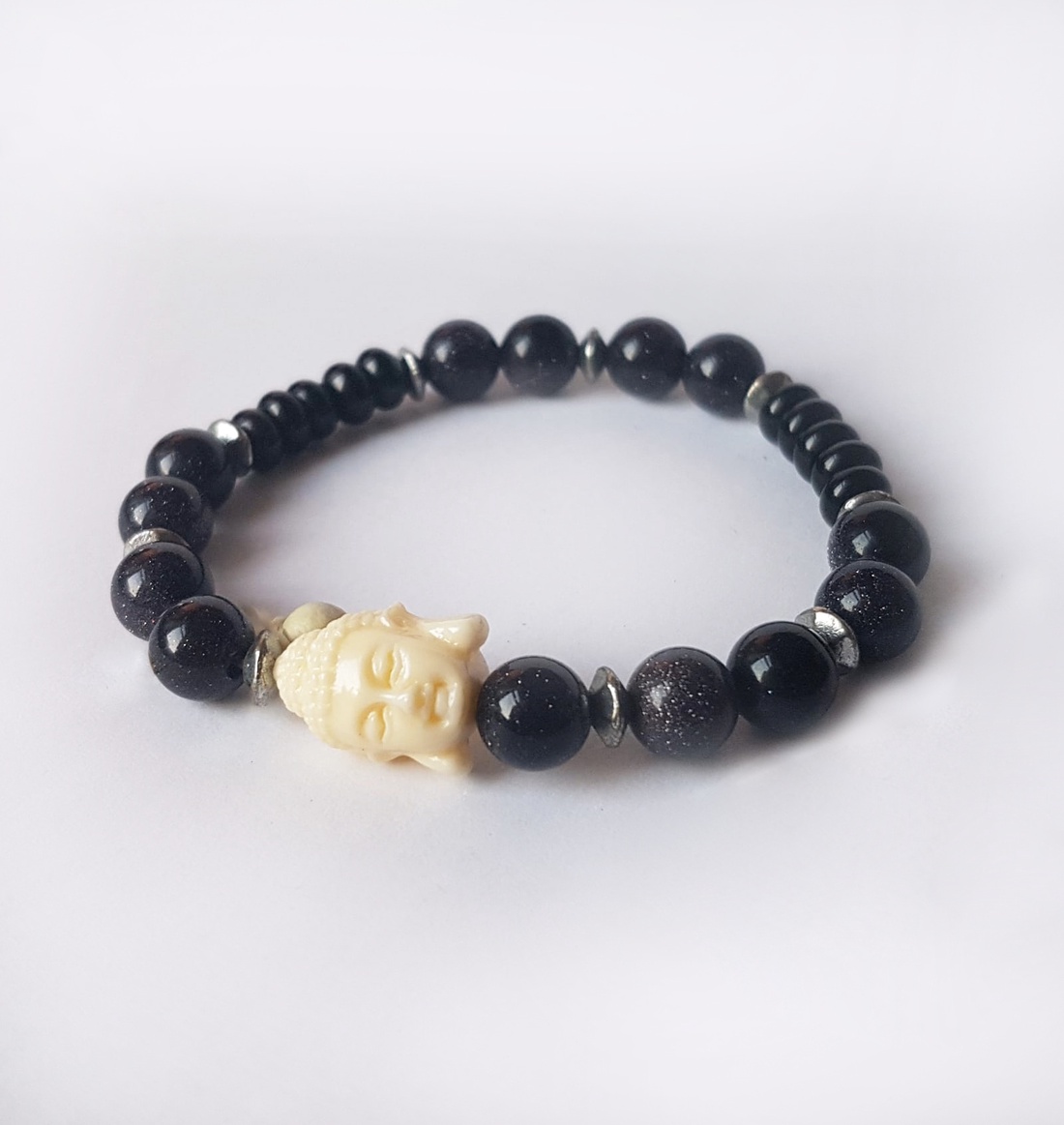 Bratara din pietre semipretioase bratara sunstone chakra bratara Buddha cadou barbati zodia fecioara gemeni varsator  - bijuterii - brățări - brățări din pietre semiprețioase - Artynos.ro