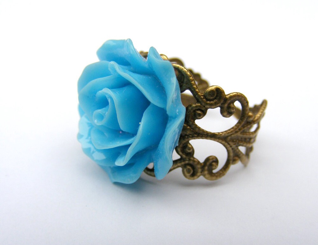 Inel reglabil filigran inel statement ajustabil trandafir inel vintage floare cadou pentru fiica bijuterie unic martie - bijuterii - inele - inele statement - Artynos.ro