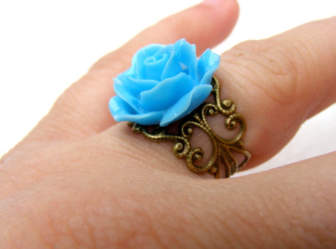 Inel reglabil filigran inel statement ajustabil trandafir inel vintage floare cadou pentru fiica bijuterie unic martie - bijuterii - inele - inele statement - Artynos.ro