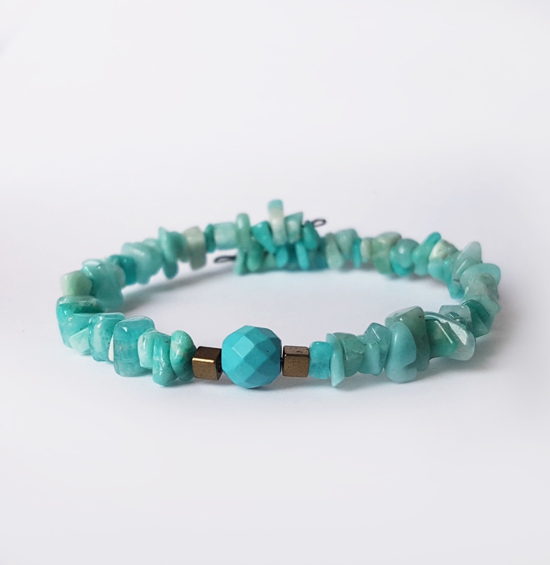 Bratara din pietre semipretioase bratara acvamarin aquamarina bratara pietre naturale - bijuterii - brățări - brățări din pietre semiprețioase - Artynos.ro
