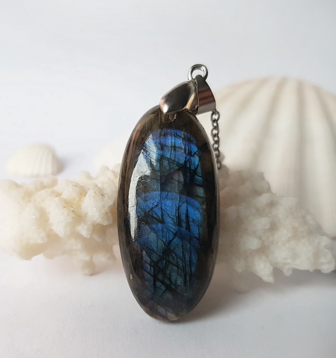 Pandantiv labradorit natural colier piatra semipretioasa pandantiv piatra naturala ovala bijuterie cuart cadou mama - bijuterii - coliere - pandative - Artynos.ro