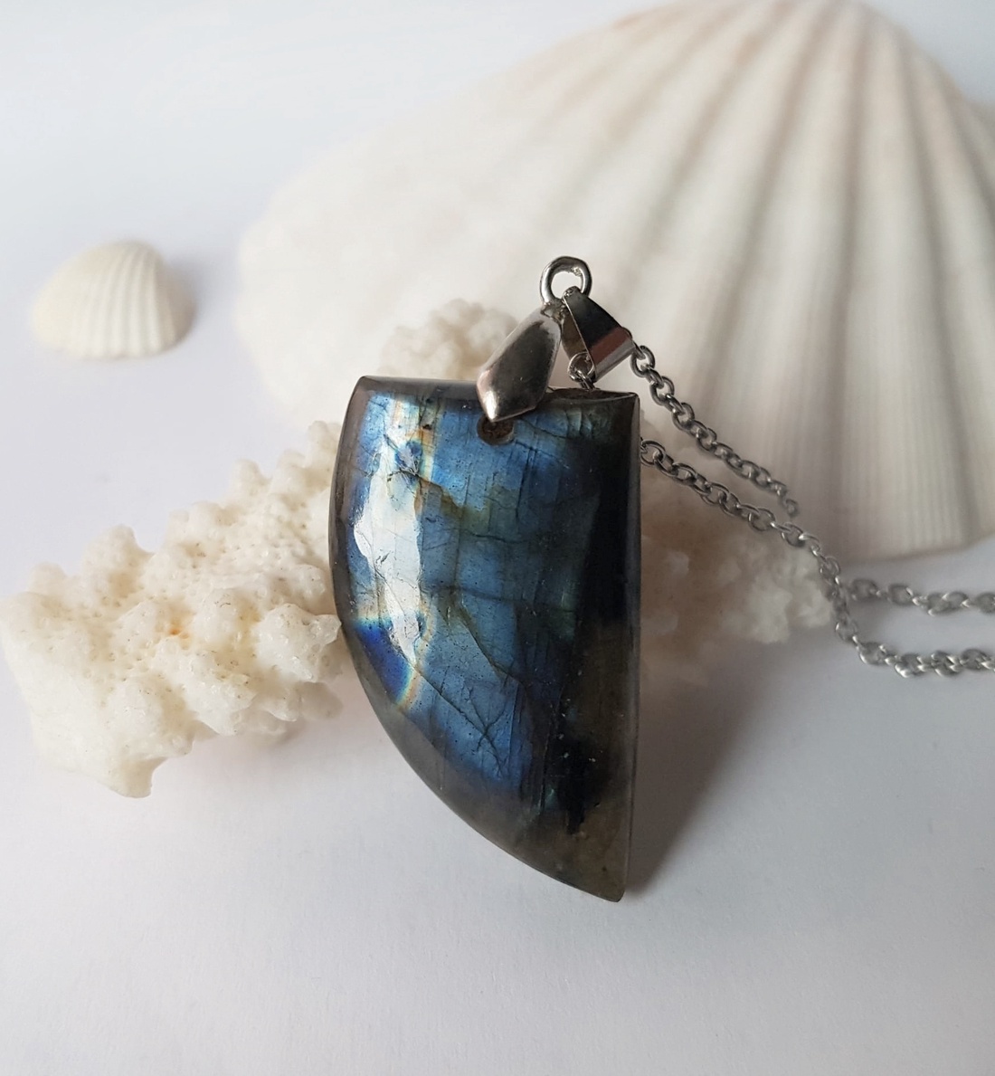 Pandantiv labradorit natural colier piatra semipretioasa pandantiv piatra naturala lacrima bijuterie cuart cadou mama - bijuterii - coliere - pandative - Artynos.ro