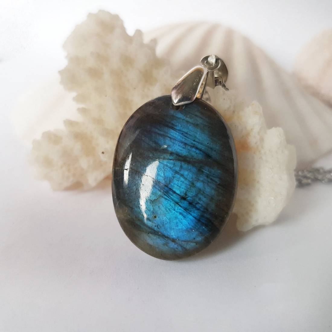 Pandantiv labradorit natural colier piatra semipretioasa pandantiv piatra naturala lacrima bijuterie cuart cadou mama - bijuterii - coliere - coliere din pietre semiprețioase - Artynos.ro