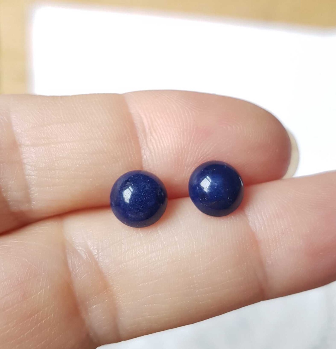 Cercei surub cercei pietre semipretioase naturale cercei tija cercei sodalit clipsuri cadou sotie mama femeie dama - bijuterii - cercei - cercei din pietre semiprețioase - Artynos.ro