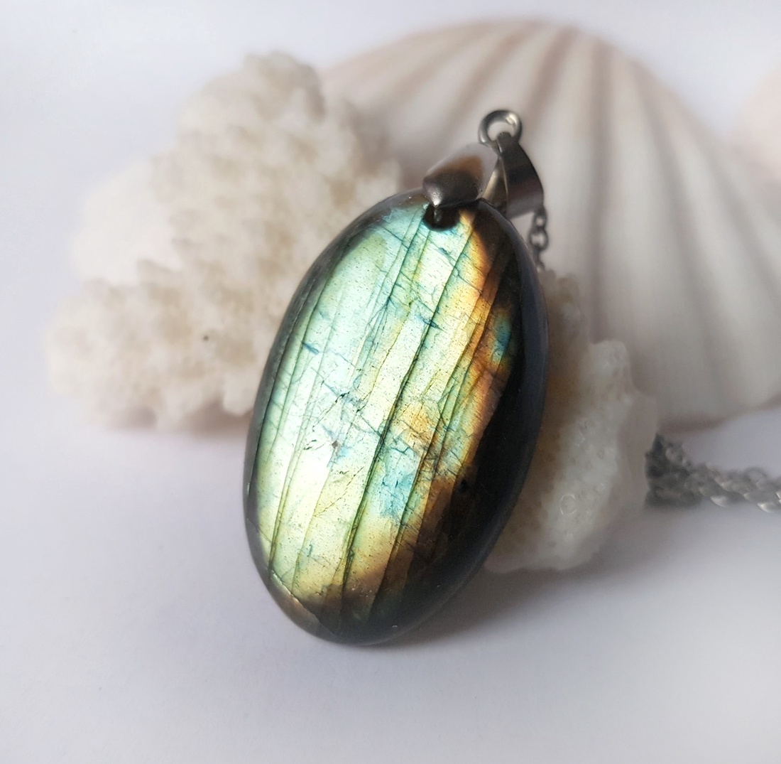 Pandantiv labradorit natural colier piatra semipretioasa pandantiv piatra naturala lacrima bijuterie cuart cadou mama - bijuterii - coliere - pandative - Artynos.ro