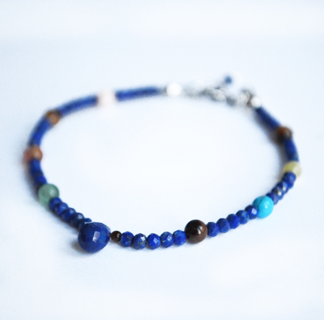 Bratara din lapis lazuli pietre semipretioase bratara chakra pietre naturale bijuterie cadou zodie sagetator balanta - bijuterii - brățări - brățări din pietre semiprețioase - Artynos.ro