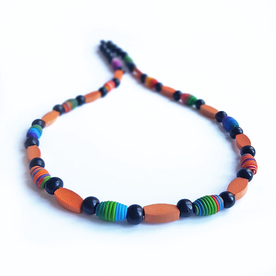 Colier margele rotunde colier colorat colier statement contemporan colier choker geometric Colier monocrom albastru mov - bijuterii - coliere - chockere - Artynos.ro