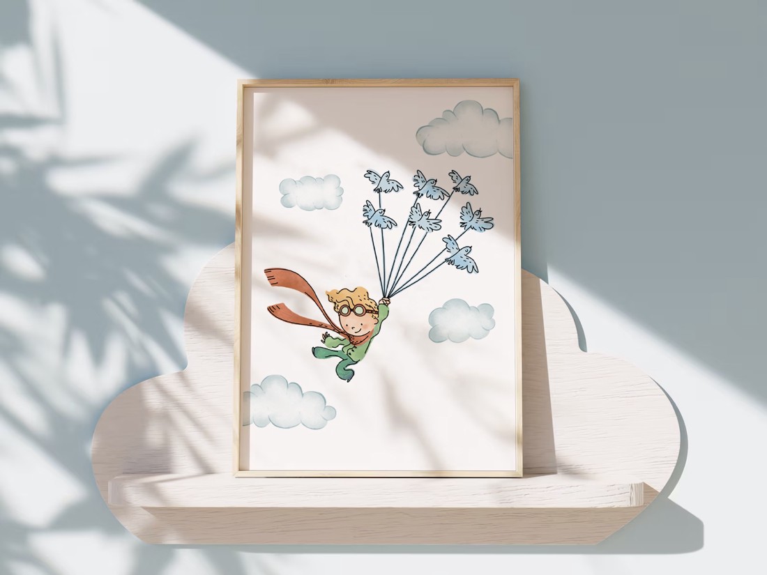 Poster cu micul prinț, set de decorațiuni personalizate pentru pereți, 3 imagini -  - Artynos.ro